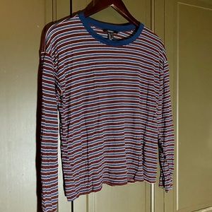 Striped FOREVER 21 Long Sleeve Retro Shirt